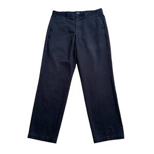 DOCKERS Mens Size 38 Navy Blue Twill Cotton Flat Front Chino Pants 33" Inseam